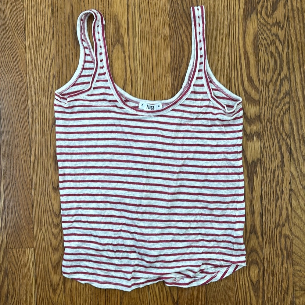 Paige red/white striped tank top